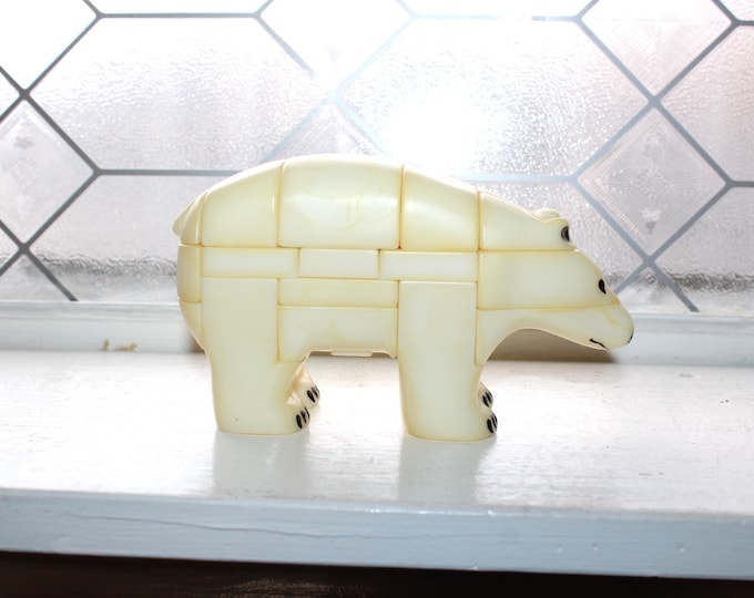 Vintage Anipuzzle Polar Bear Interlocking 3D Puzzle Figurine