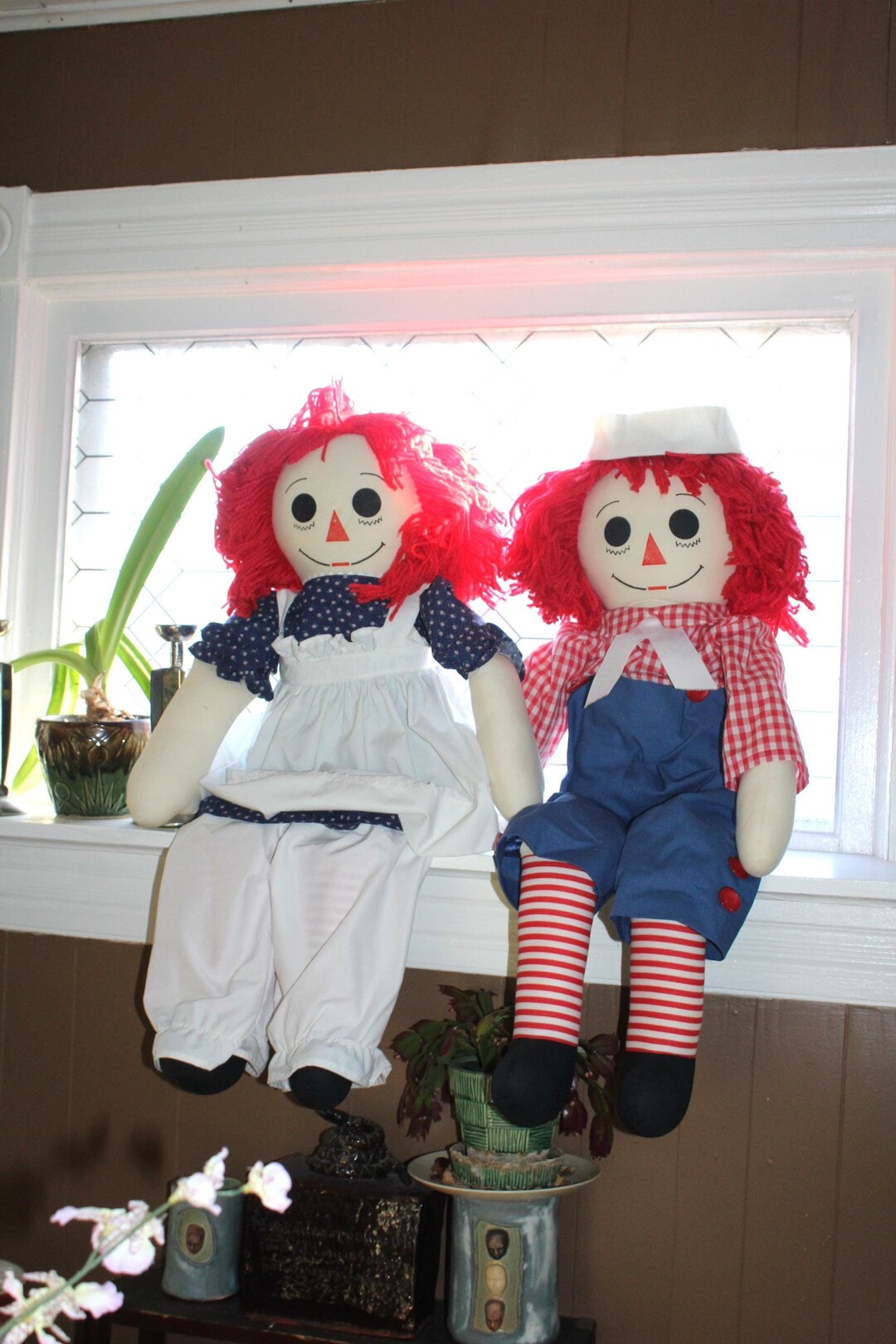 Vintage Raggedy Ann and Andy Dolls Pair 36 Inch - Etsy