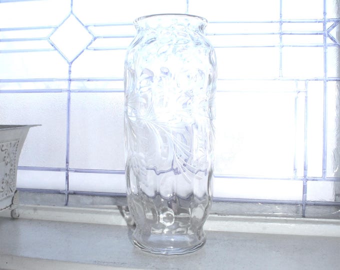 Large Vintage Elegant Cut Crystal Vase