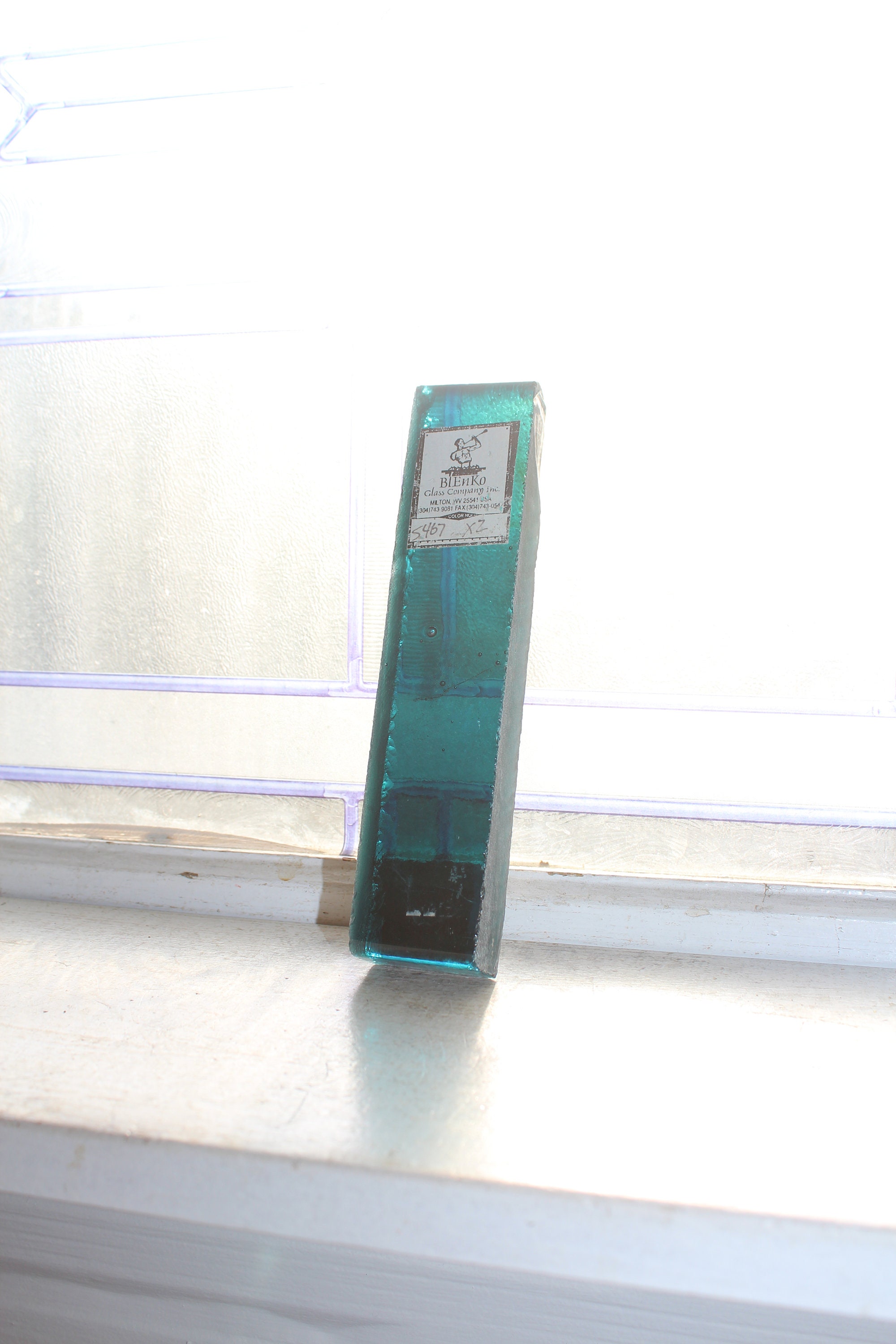 Vintage Blenko Glass Color Sample Block Paperweight Art Supply 5467 X2