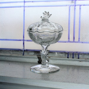 Fostoria Chintz Footed Pedestal Jelly dish with Lid Vintage 1950s
