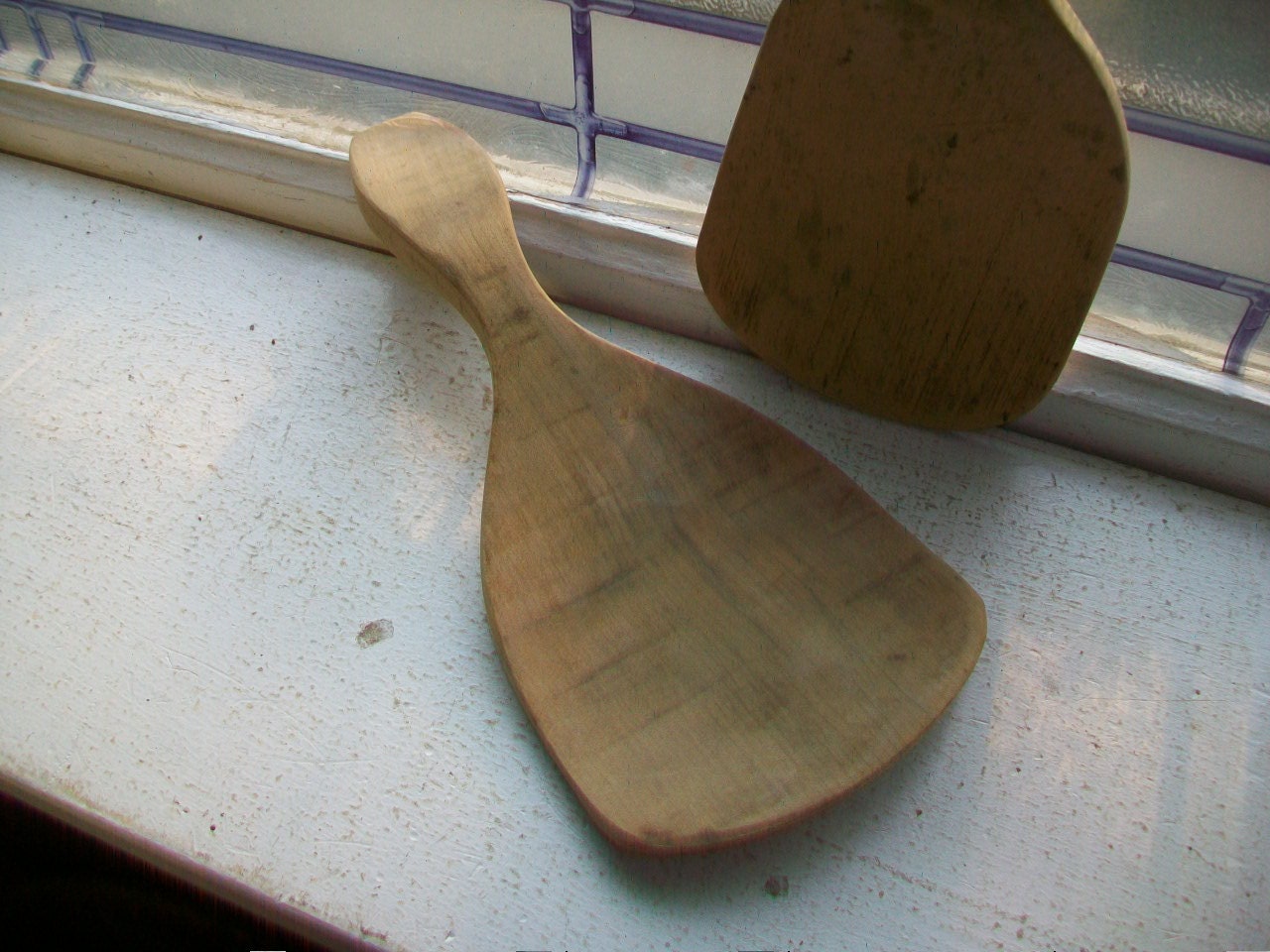 Pair of Wooden Butter Paddles Antique Farmhouse Kitchen Decor