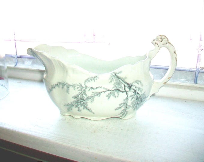 Antique Gravy Boat John Edwards Heather Pattern Late 1800s