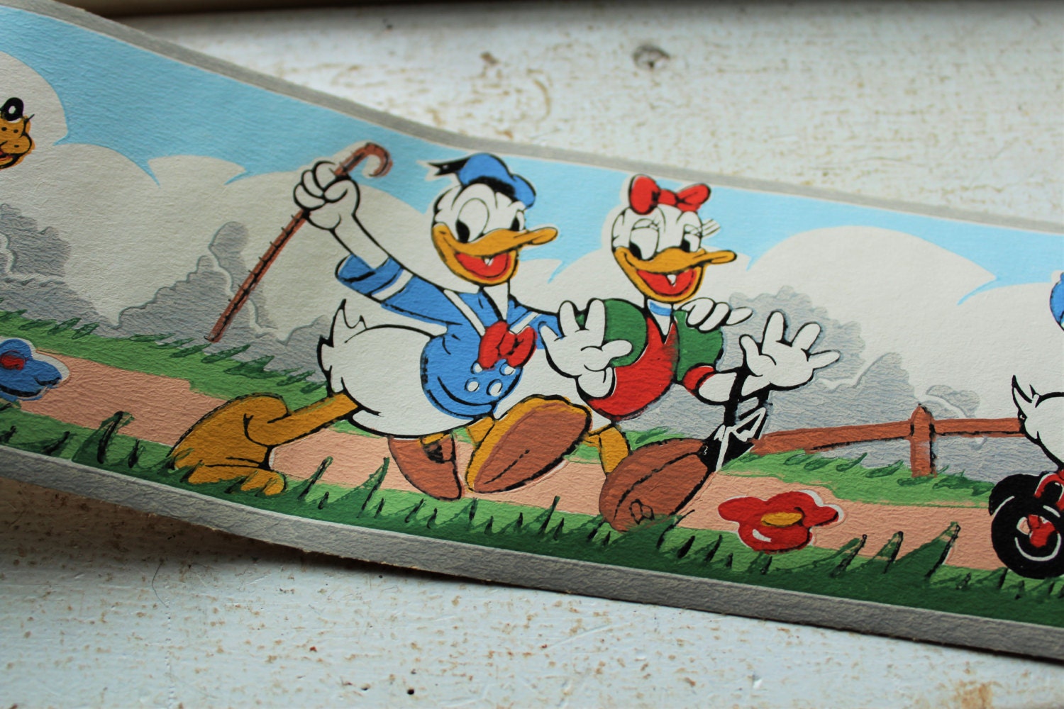 Vintage 1940s Donald Duck Wallpaper Border Dex Brand Unused - Etsy Vintage 1940s Donald Duck Wallpaper Border Dex Brand Unused - Etsy