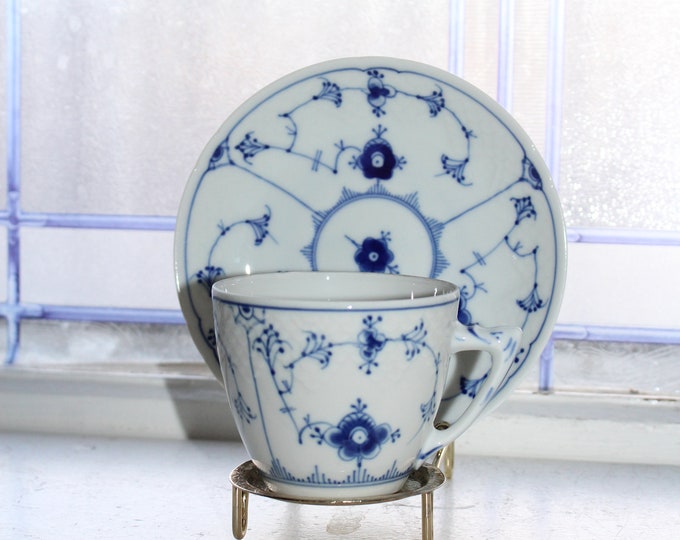 Vintage Bing and Grondahl Cup and Saucer Blue Traditional