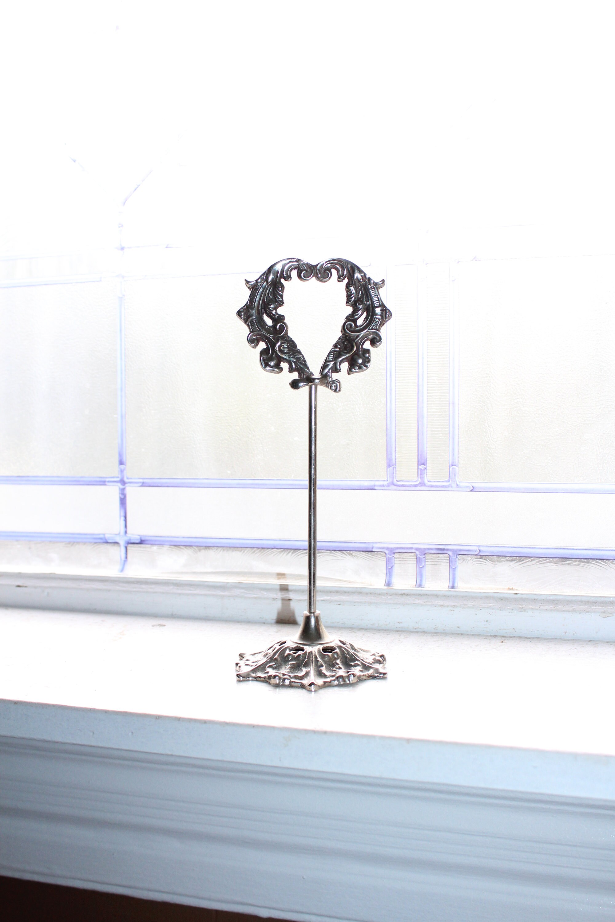 Vintage Store Sign Display Stand Victorian Heart