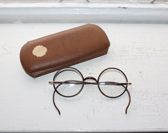 Antique Harry Potter Style Eyeglasses with Case