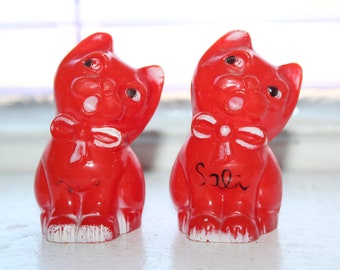 Vintage Cat Salt and Pepper Shakers 1950s
