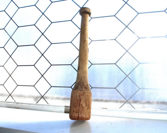 Antique Wood Kitchen Mallet Wacker Masher Stomper Primitive Rustic Farmhouse