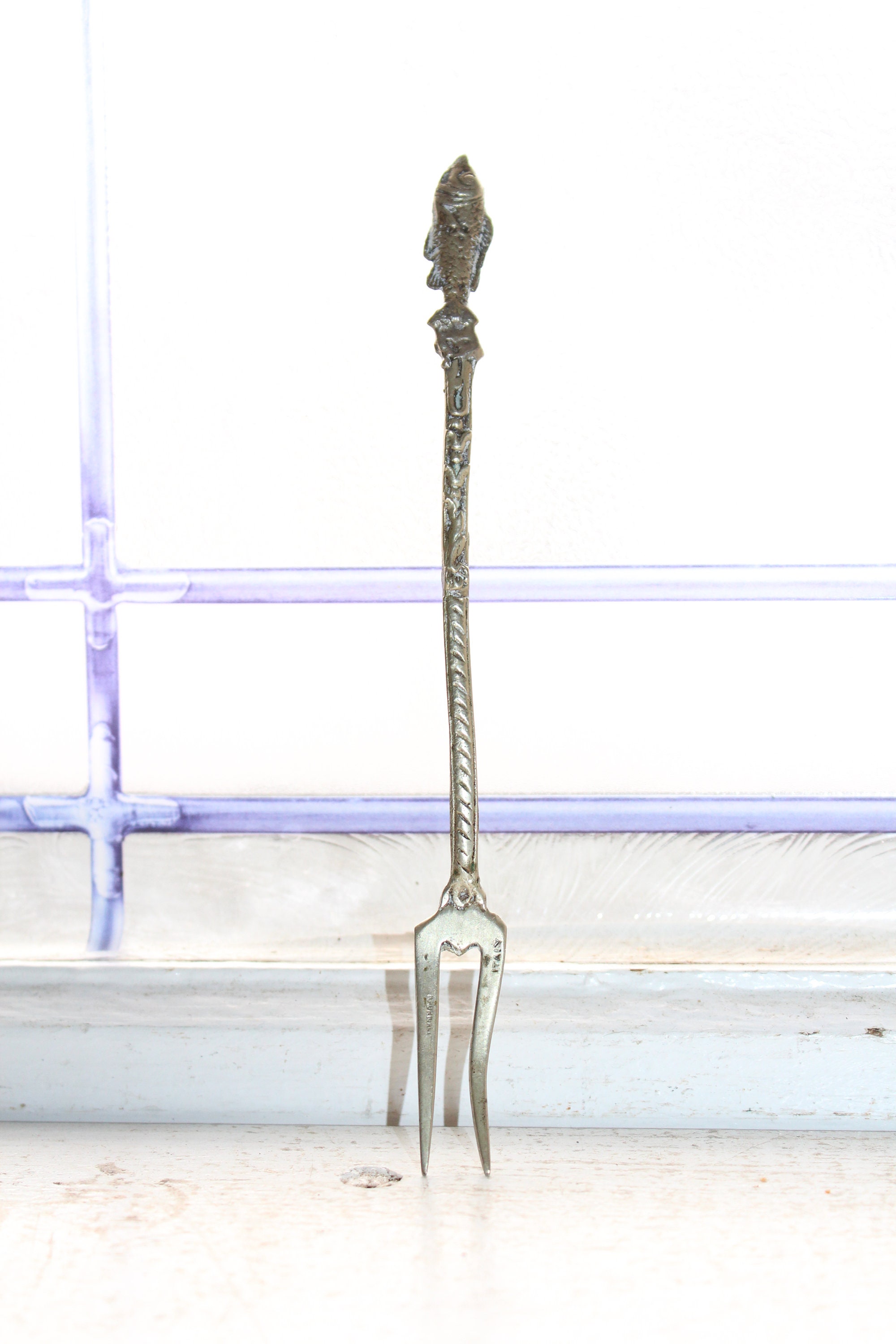 Antique Silverplate Sardine Fork Madrigal Italy