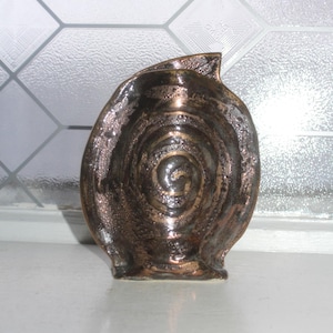 Vintage Studio Art Keramik Vase OOAK mit Spiral Design