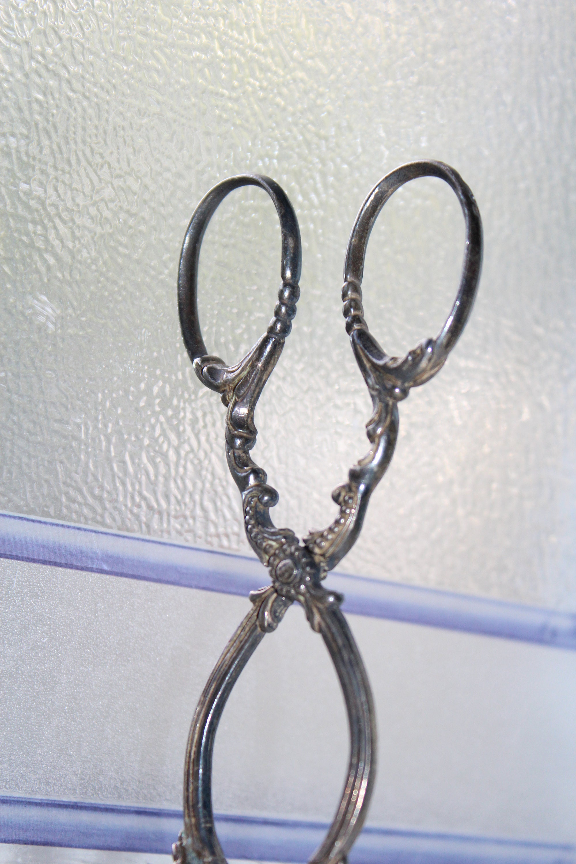 Ornate Antique Serving Tongs 19th Century Silver Plate