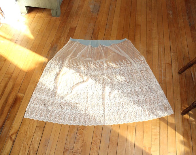 Antique 19th Century Victorian Women's Lace Skirt Remnant