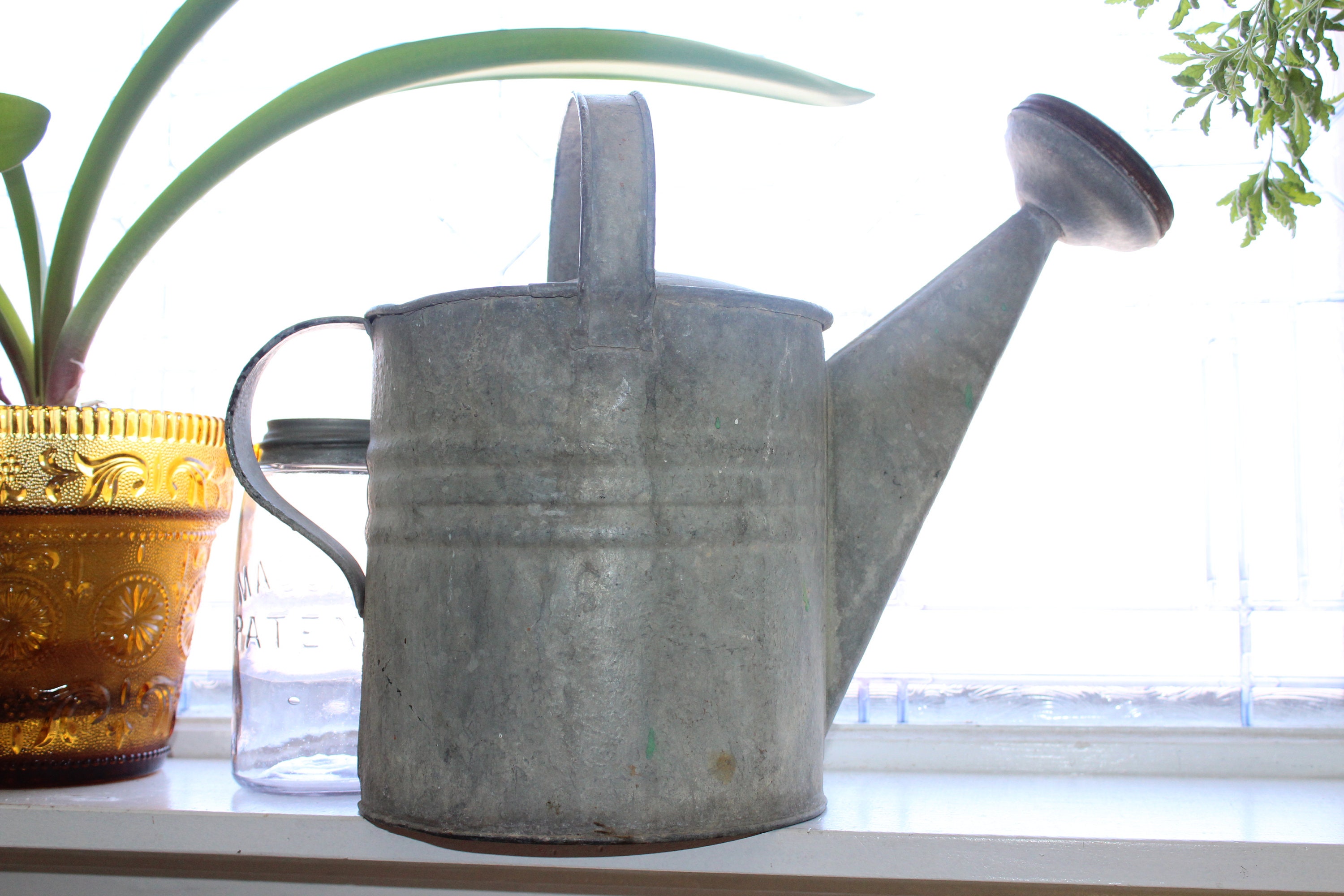 Vintage Metal Watering Can Rustic Farmhouse Decor Primitive