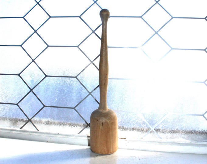 Antique Wood Kitchen Mallet Wacker Masher Stomper Primitive Farmhouse Decor