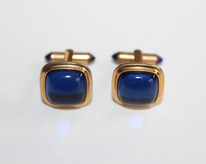 Vintage Correct Quality Blue and Gold Cufflinks