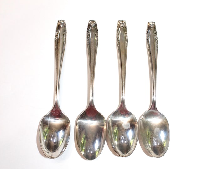 4 Vintage Wallace Sterling Silver Stradivari Teaspoons No Monogram