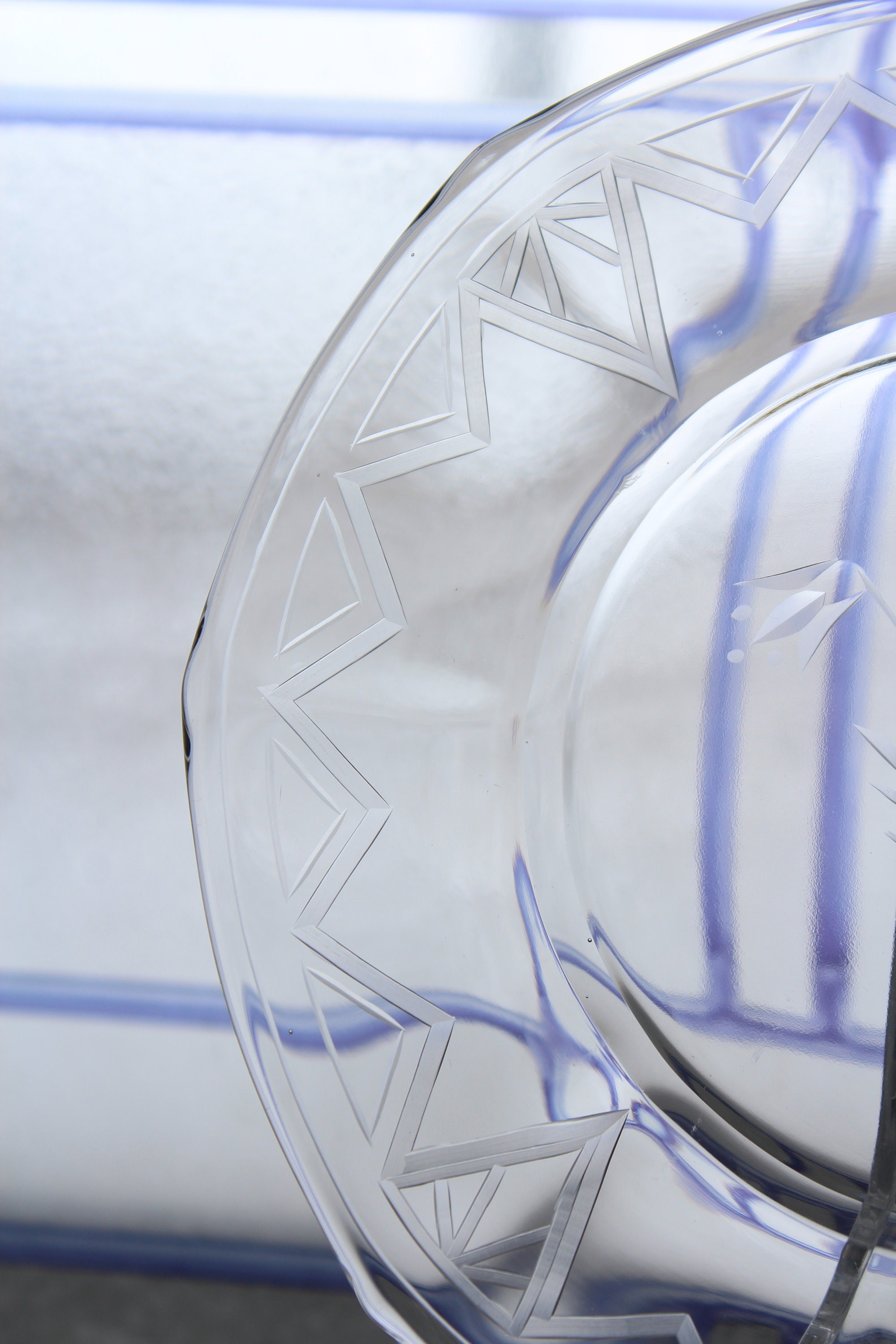 5 Vintage Art Deco Octagonal Crystal Luncheon Plates 1920s