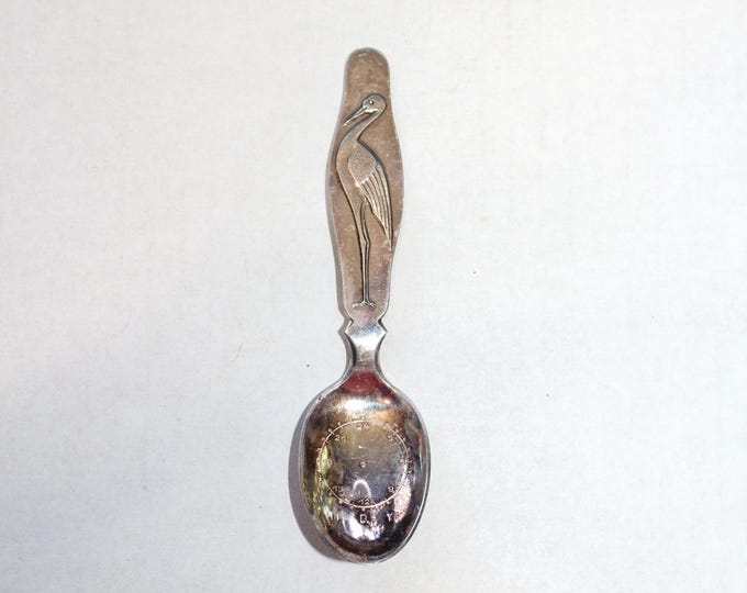 Vintage Norwegian Silverplate Stork Spoon Th. Marthinsen Circa 1967