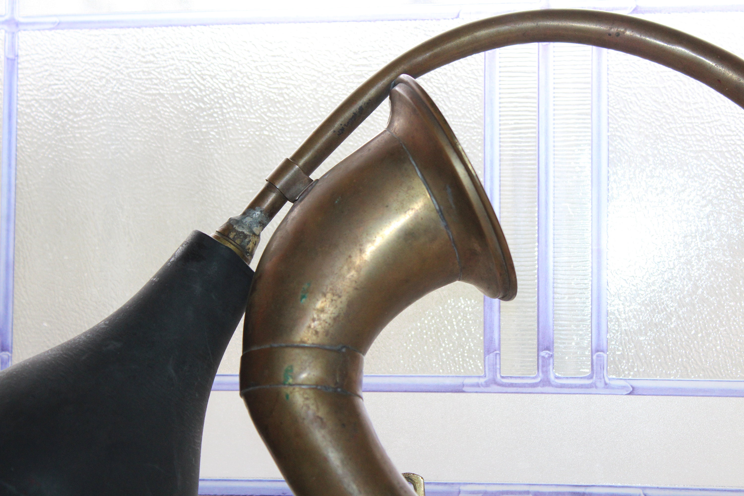 Vintage Circular Brass Car Horn for Model T Automobile