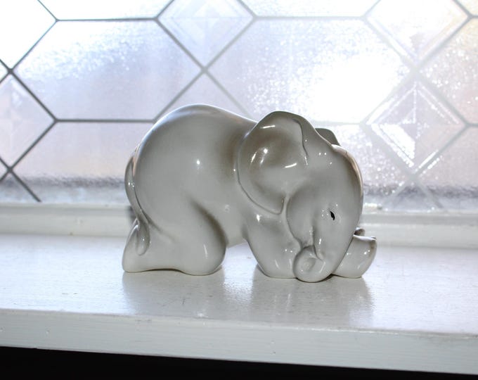 Vintage Lomonosov Porcelain Baby Elephant Figurine Made In USSR