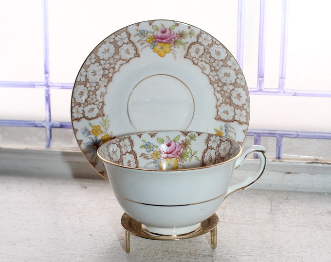 Taylor and Kent Tea Cup and Saucer Vintage Bone China