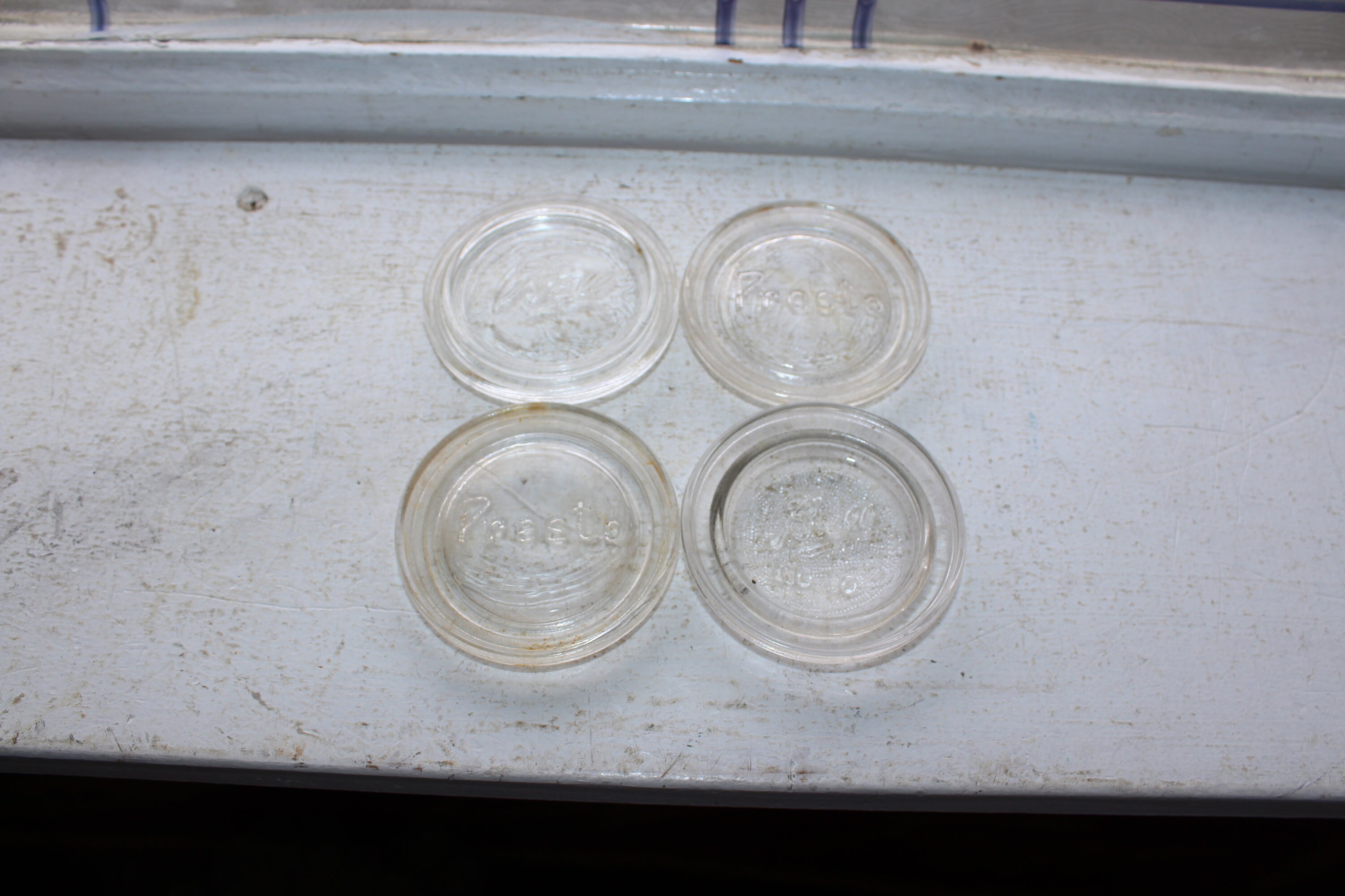 4 Mason Jar Lid Inserts Clear Glass Ball and Presto