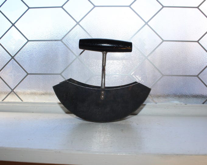 Antique Kitchen Chopper Double Blade Metal and Wood Early 1900s
