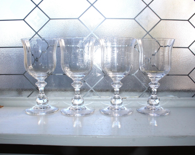 4 Vintage Mikasa French Countryside Crystal Wine Glasses