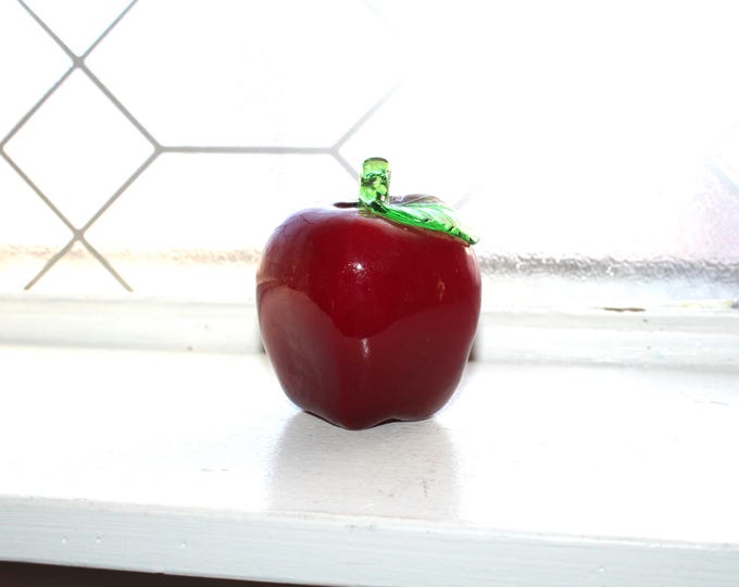 Vintage Murano Glass Fruit Apple Handblown