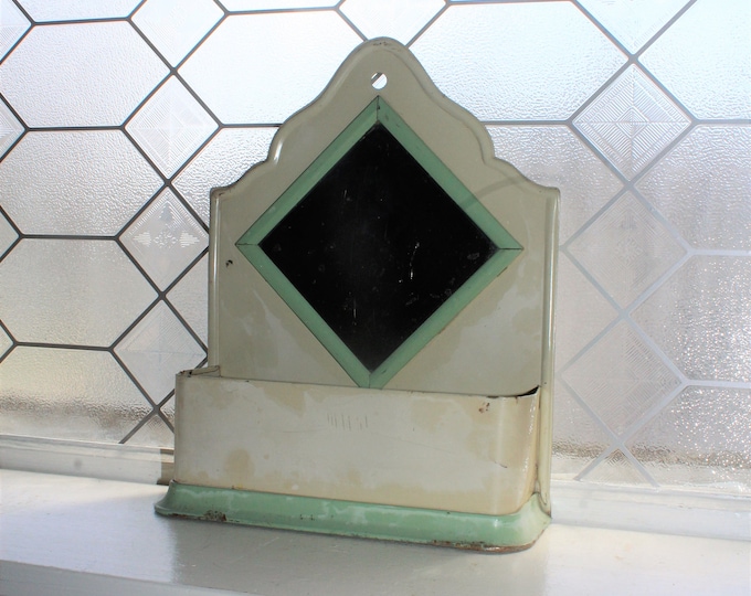 Antique Tin Wall Box with Mirror Rustic Farmhouse Decor