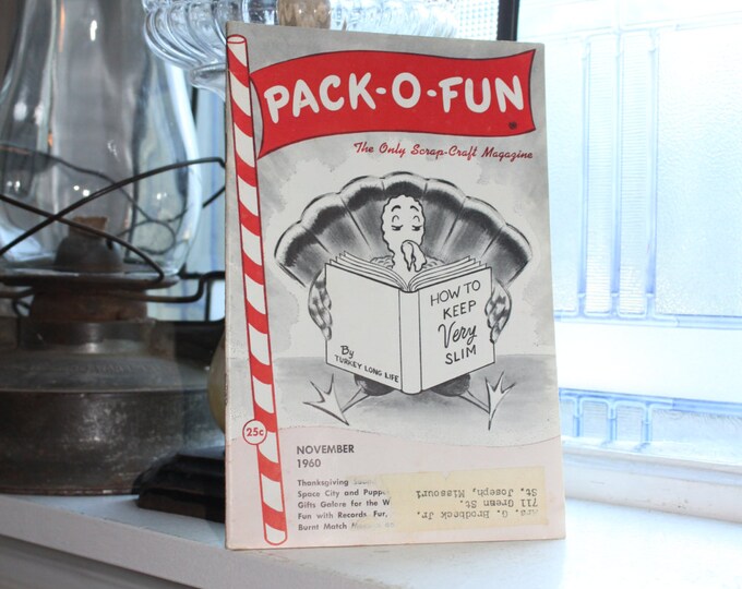 Vintage 1960s Pack-O-Fun Crafts Book Scrap Craft Magazine November 1960