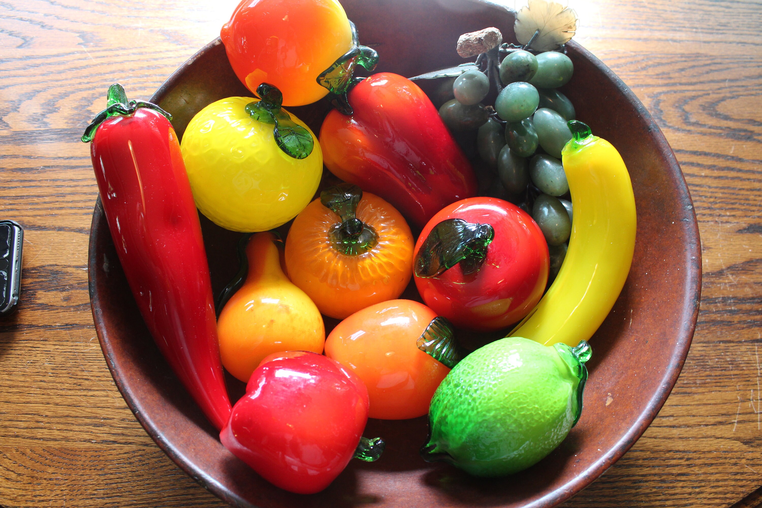 Vintage Murano Style Glass Fruit and Vegetables Handblown 14 Pieces