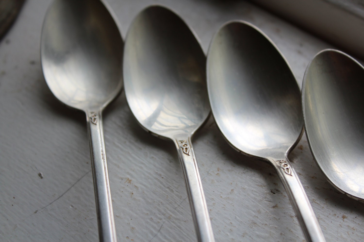 5 Vintage Ice Tea / Parfait Spoons Holmes & Edwards Spring Garden