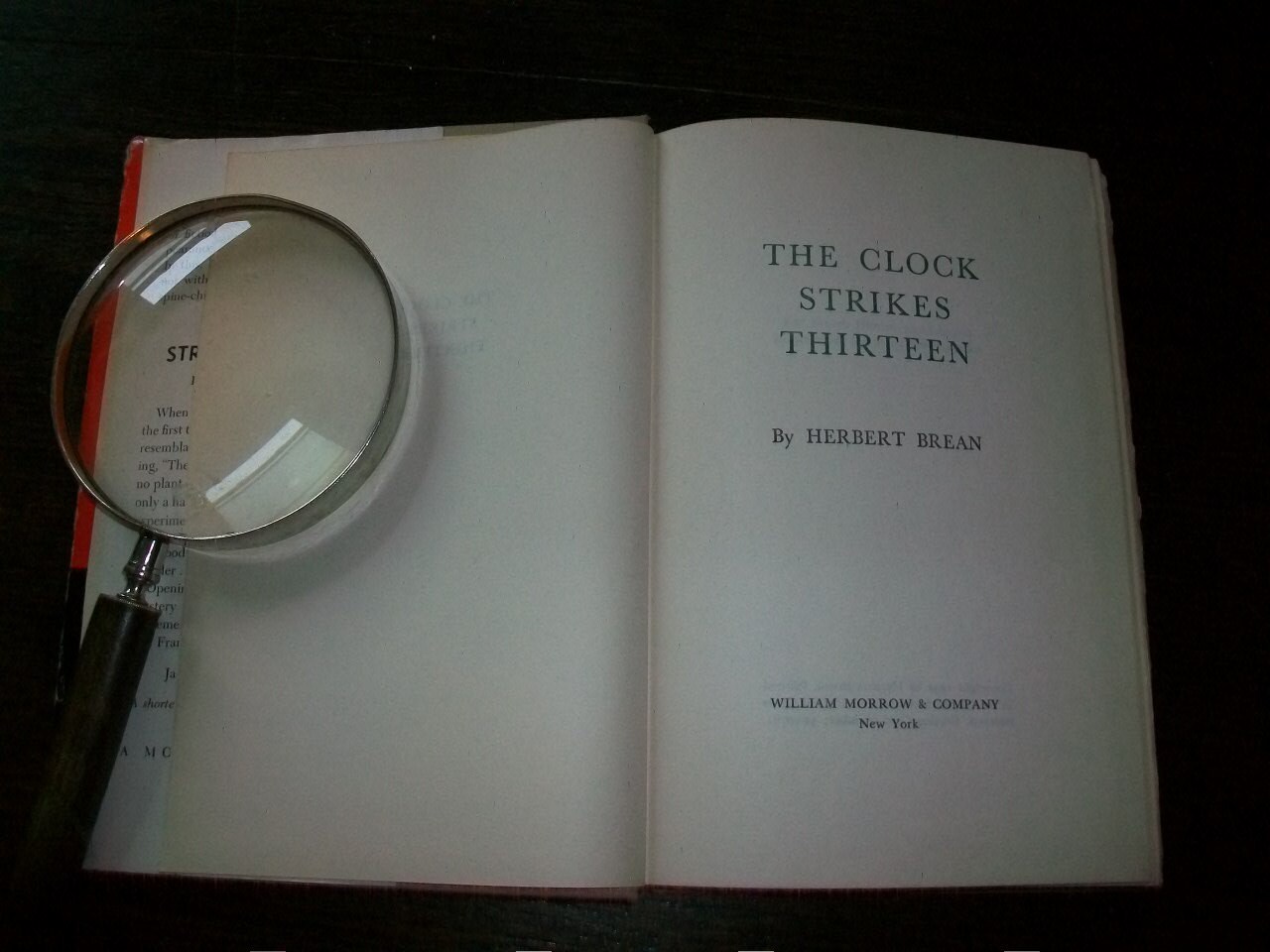 Vintage Book The Clock Strikes Thirteen by Herbert Brean HC w/ Dust