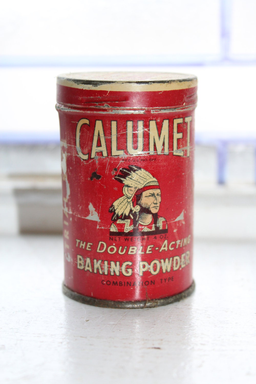 Antique Calumet Baking Powder Tin Sample Size