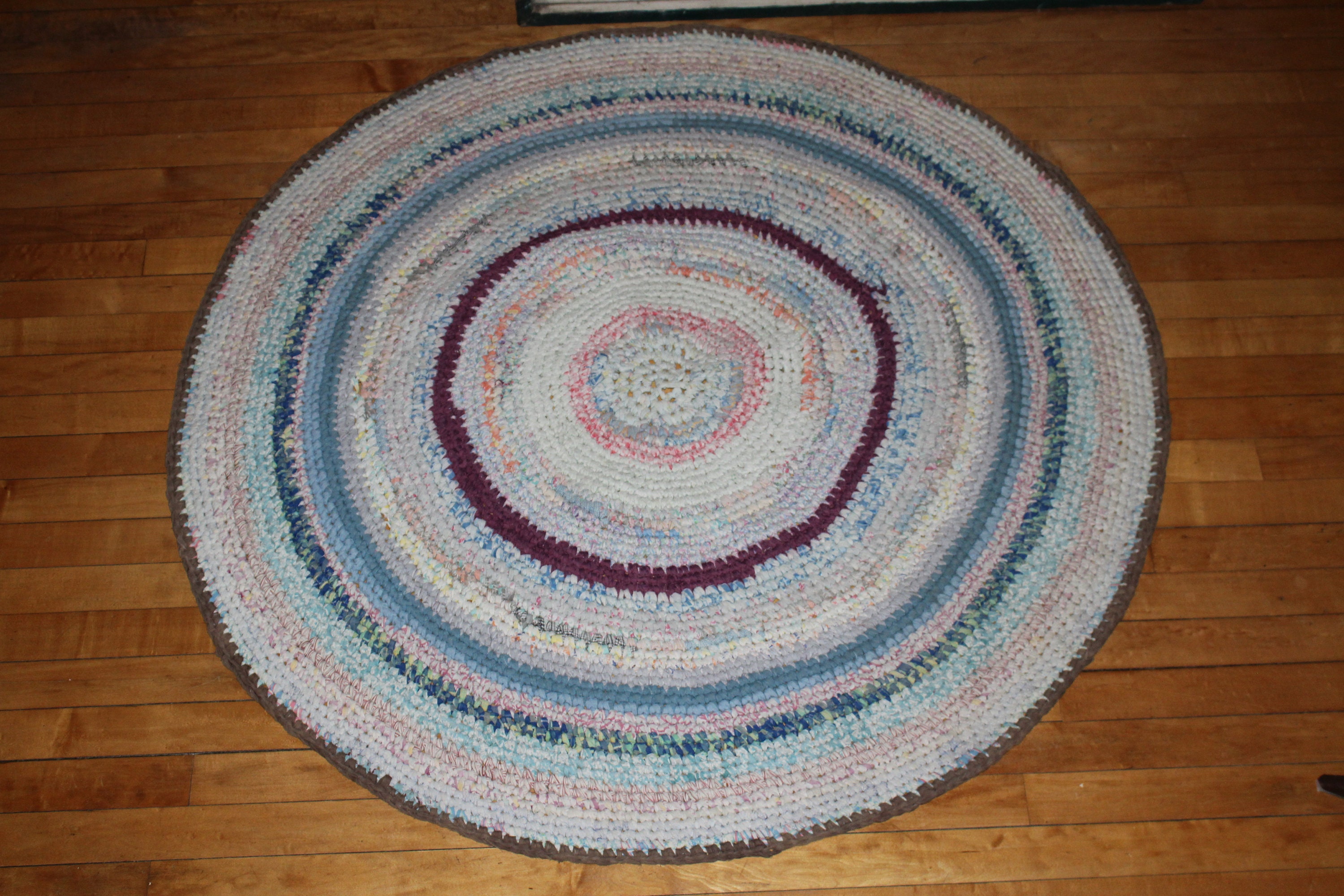 Vintage Round Braided Rug Large 48 Rustic Farmhouse Decor