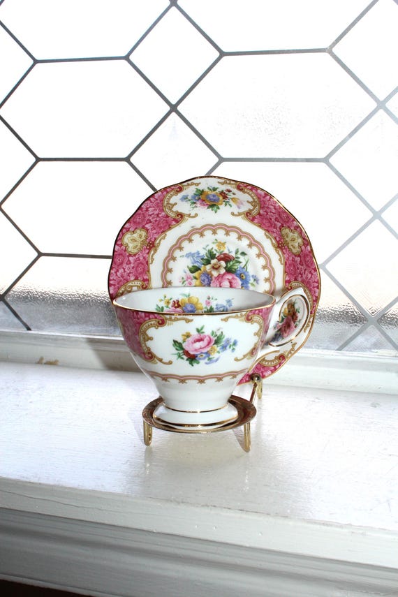 Royal Albert Lady Carlyle Pink Teacup and Saucer Fine Bone China