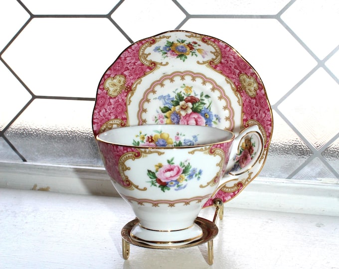 Royal Albert Lady Carlyle Pink Teacup and Saucer Fine Bone China