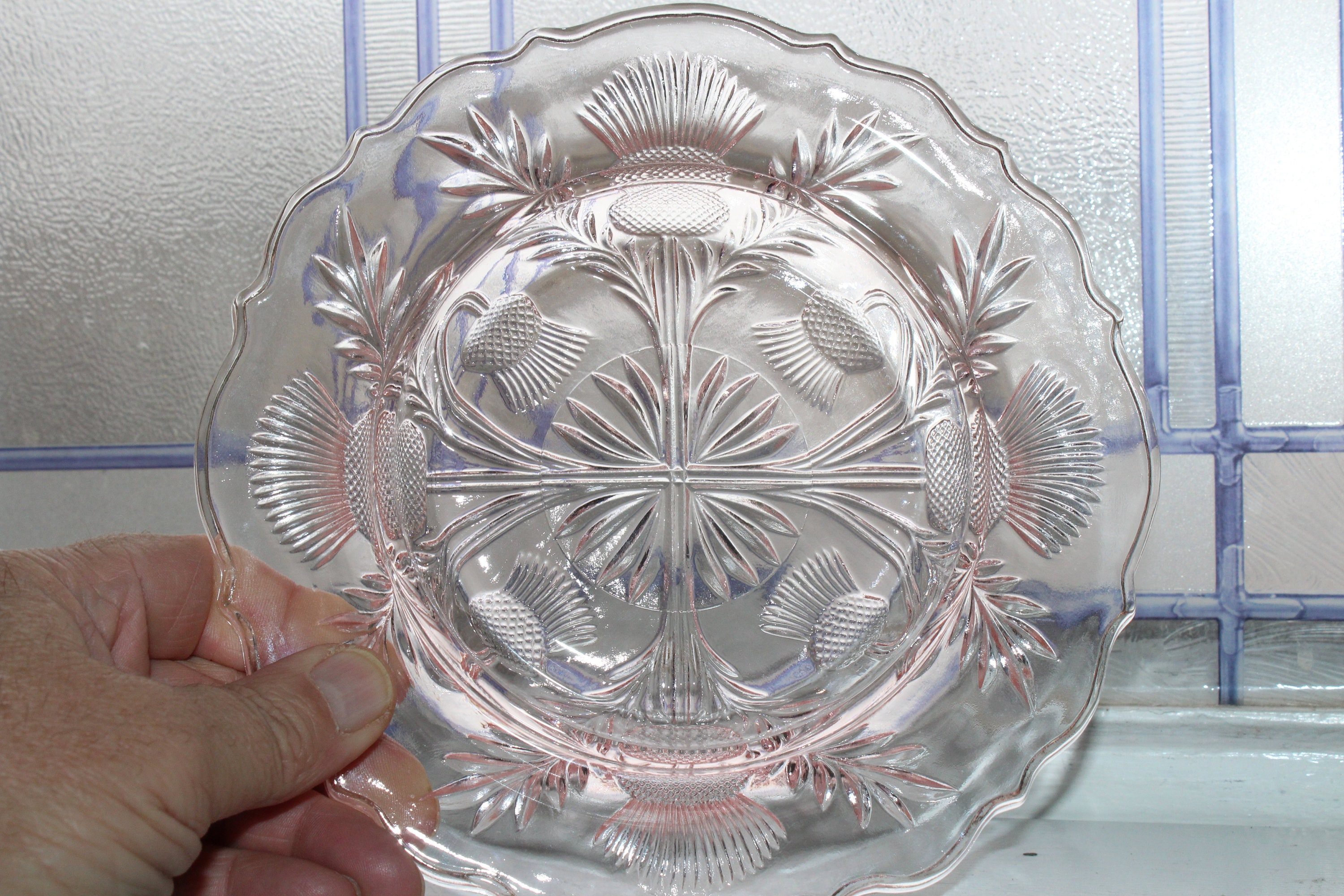 Vintage Pink Depression Glass Round Butter Dish