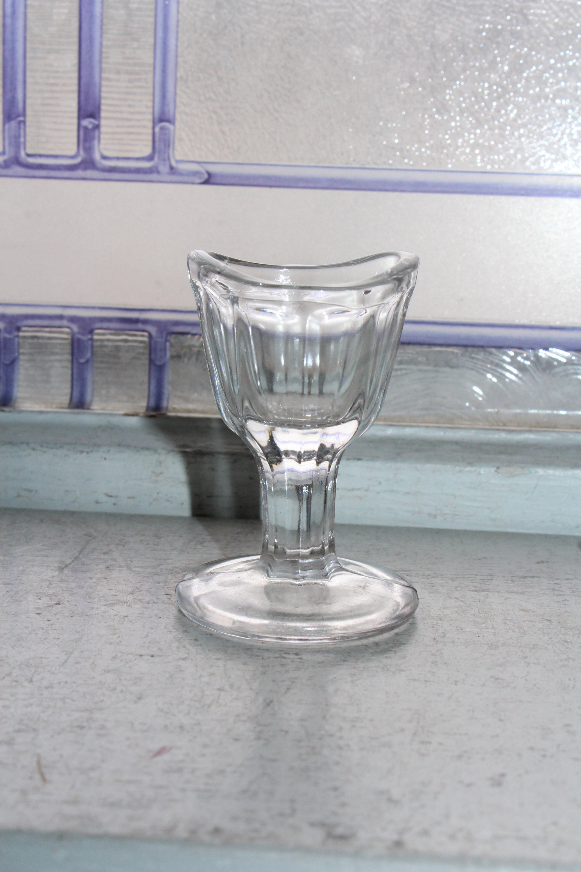Vintage Glass Eye Wash Cup Weird Shot Glass