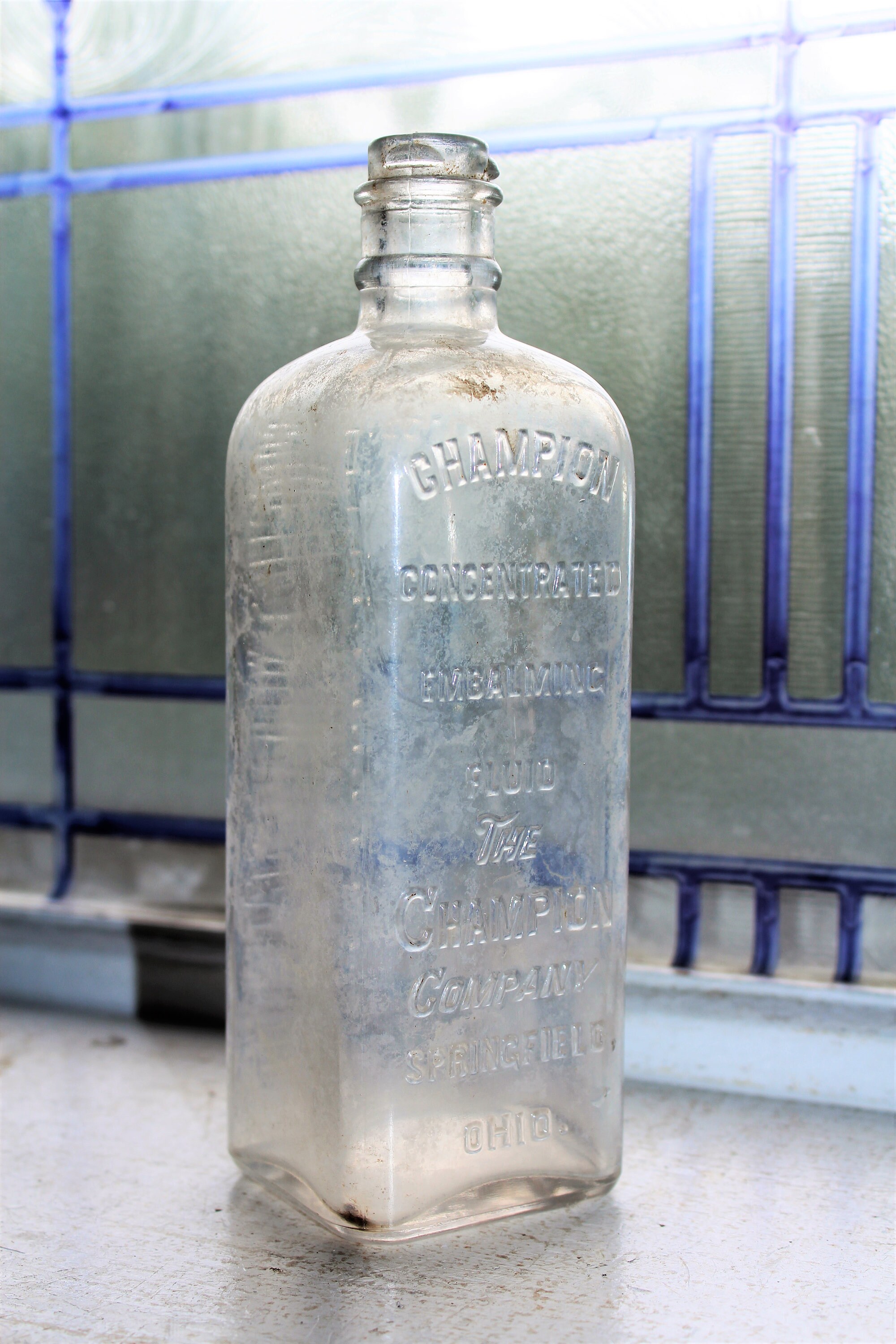 Antique Champion Embalming Fluid Bottle