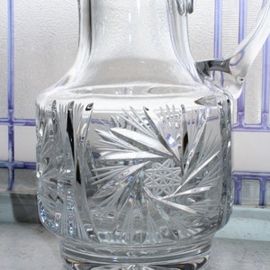 Elegant Cut Crystal Pitcher Vintage Tableware - Etsy