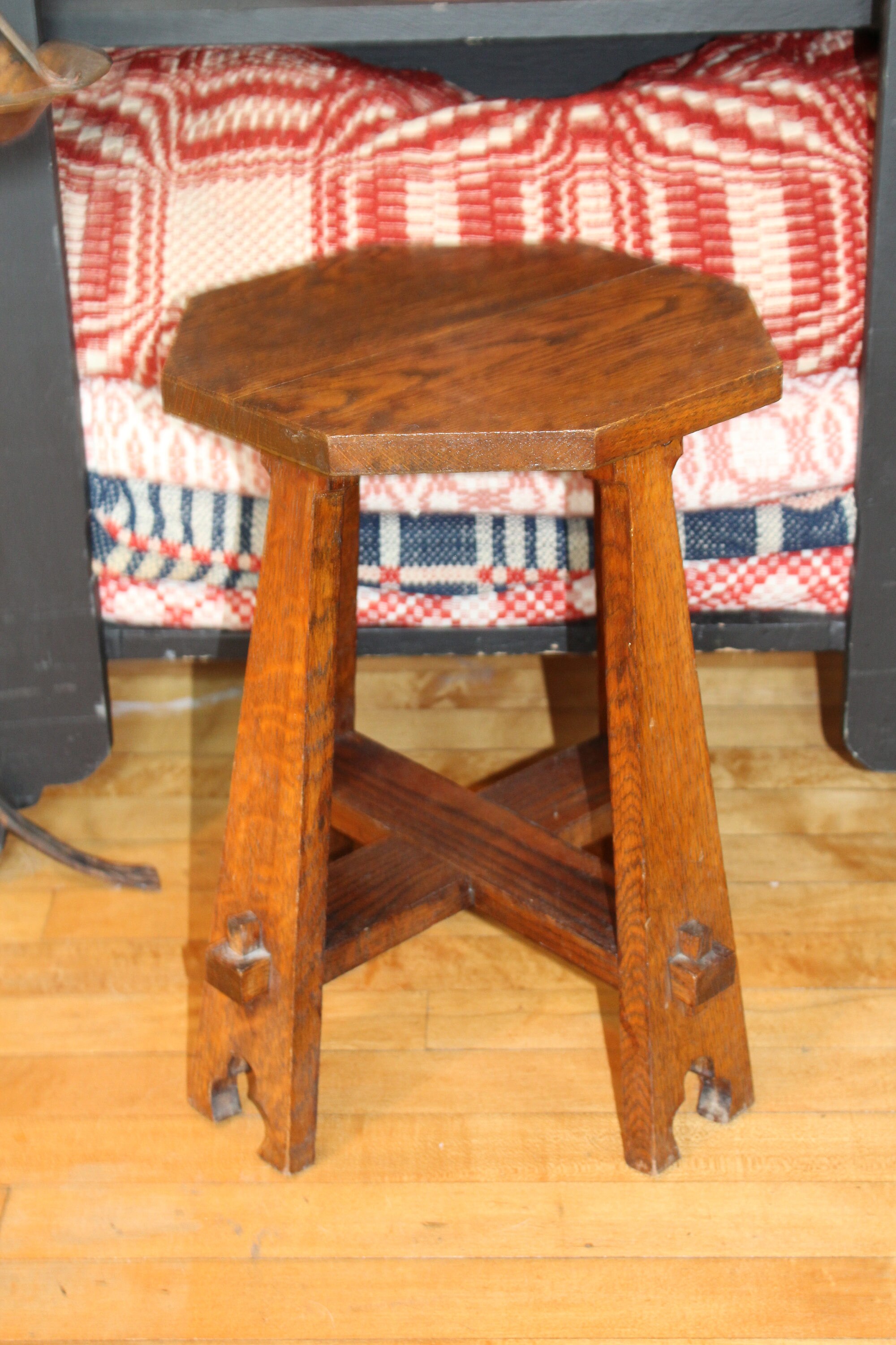 RESERVED Antique Mission Side Table Oak Arts and Crafts Style Plant Stand