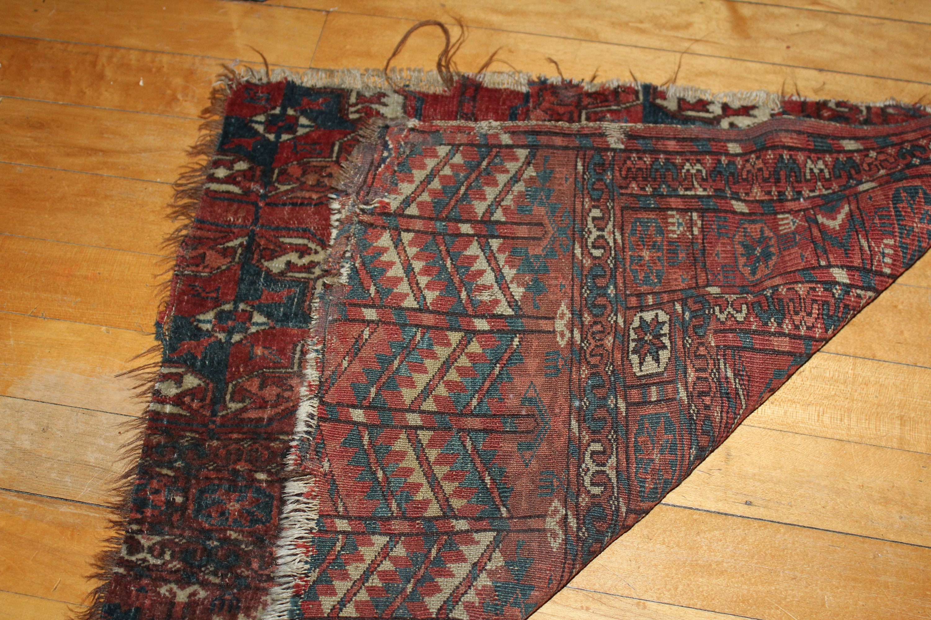 Antique Oriental Rug Remnant 19th Century