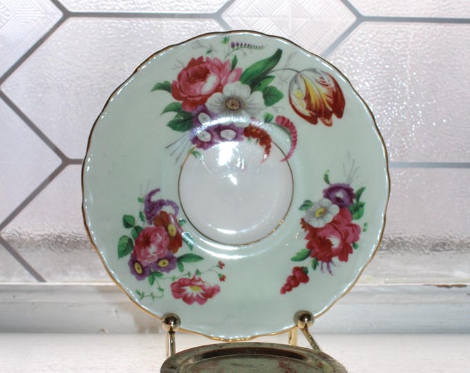 Paragon Fine China Saucer Floral Bouquet on Minty Green
