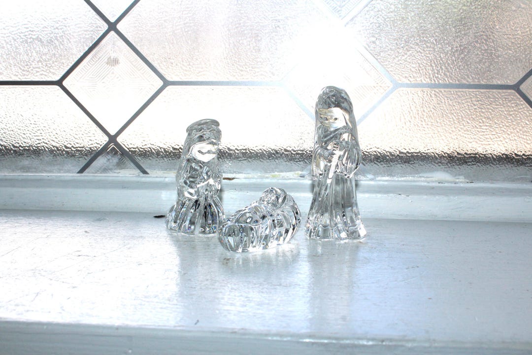Vintage Waterford Crystal Holy Family Nativity Set Figurines - Etsy