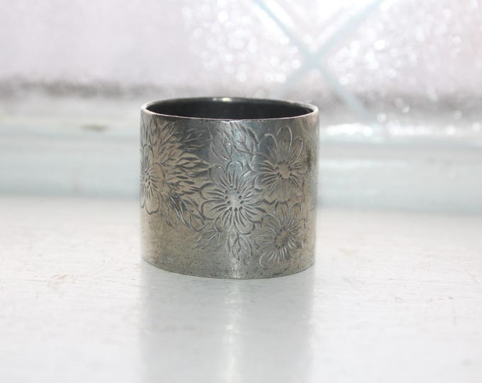 Antique Victorian Silverplate Napkin Ring Dated Dec 25 1892