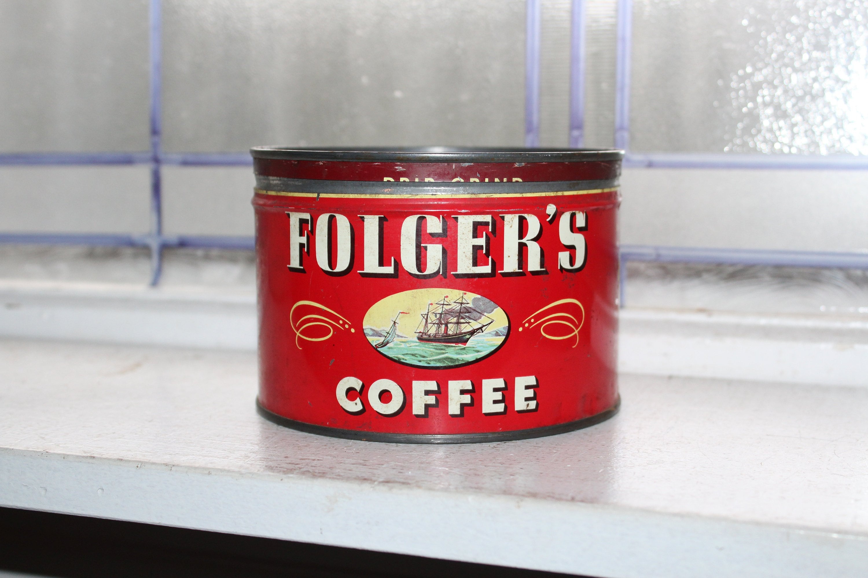 Vintage Folger's Coffee Tin 1950s