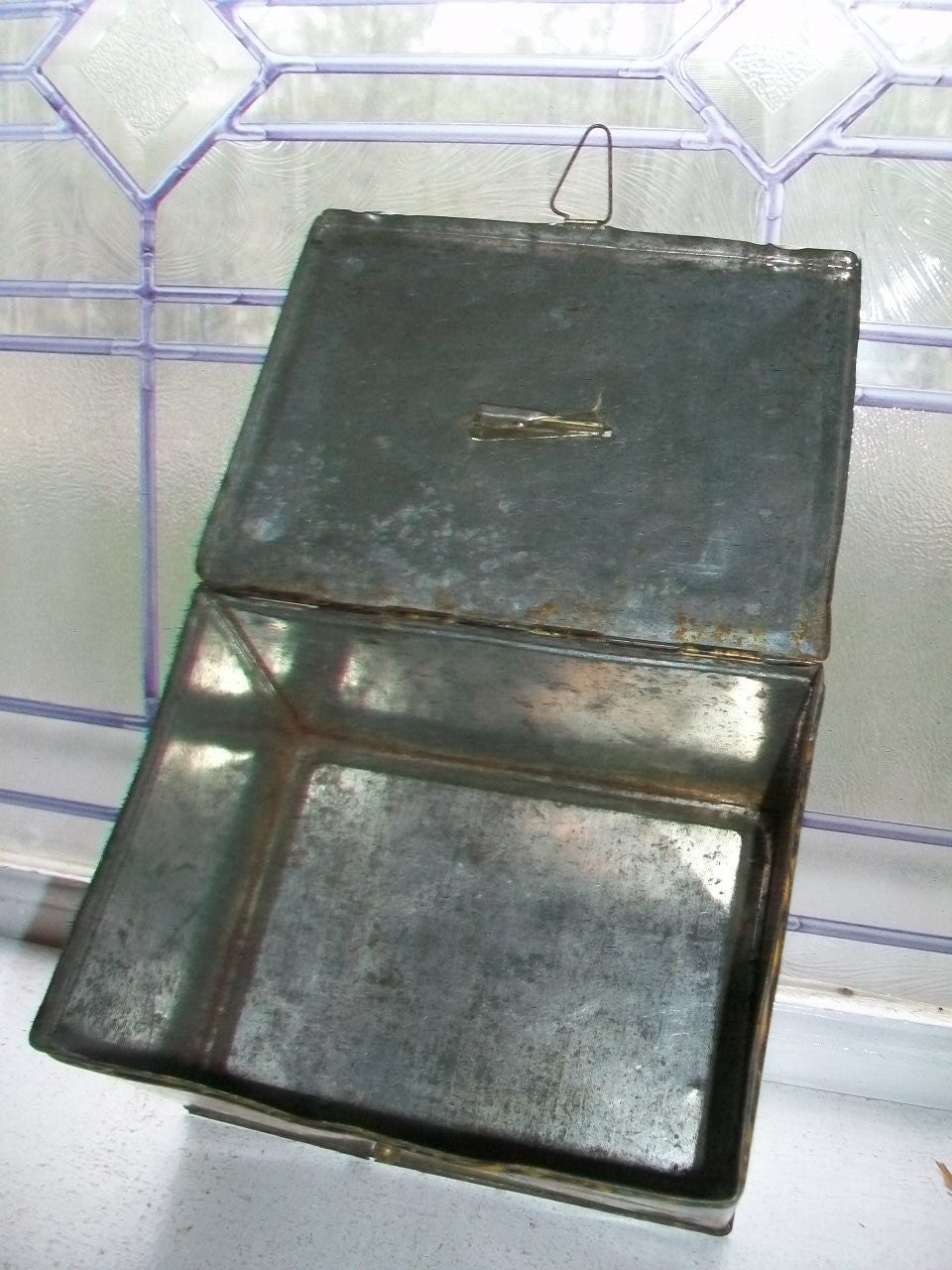 Vintage Tobacco Tin Patterson's Seal Cut Plug 1930s Lunch Pail Style